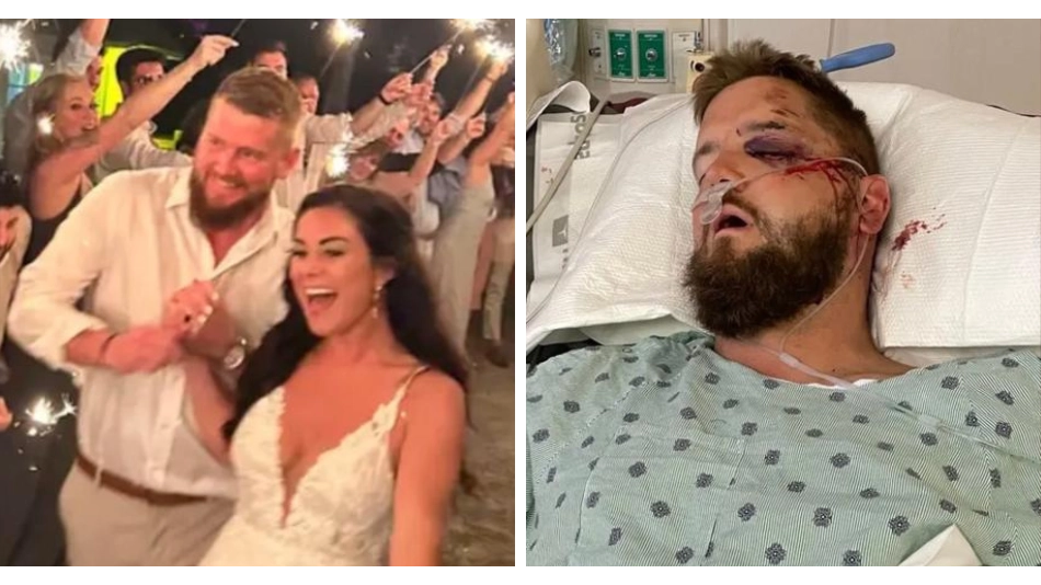Bride killed and husband hospitalised just minutes after leaving their wedding reception