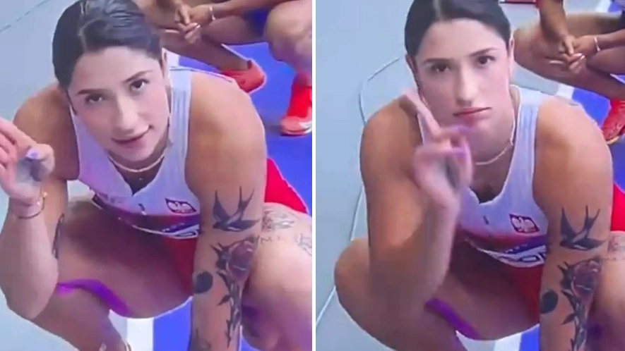 Olympic viewers ‘work out’ why athlete quickly corrected herself after making gesture to camera