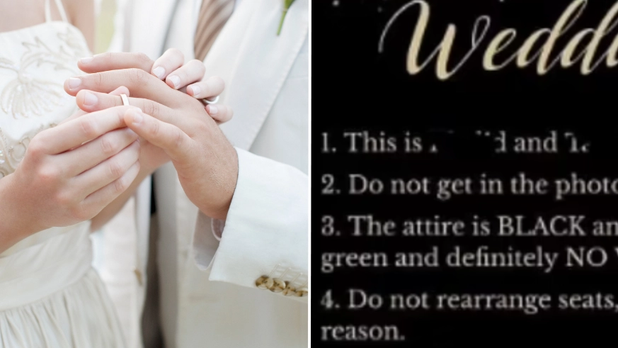 Bride and groom give wedding guests ‘unreasonable’ list of rules to follow and people are not happy