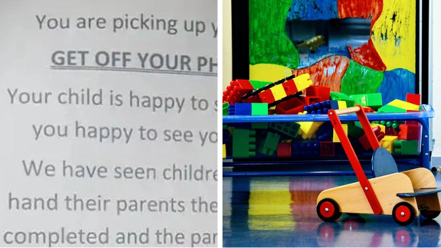 Nursery forced to put up blunt sign for parents picking up their children