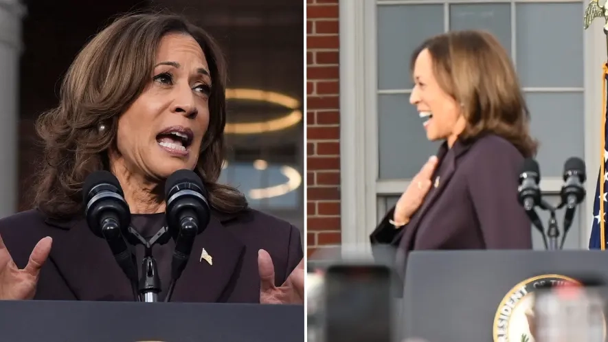 Body language expert reveals why Kamala Harris kept repeating one gesture during speech following Donald Trump's election win