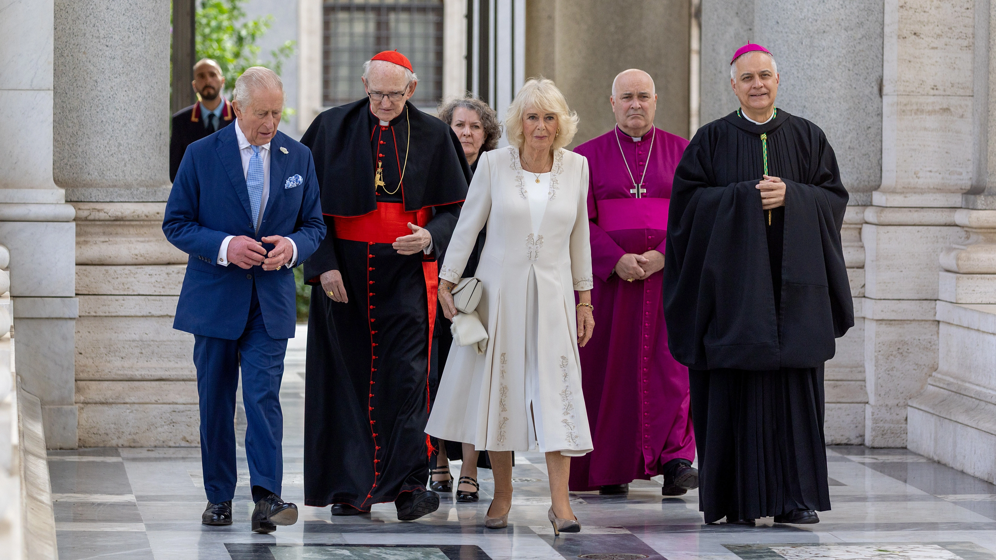 Why Queen Camilla wore white after meeting Pope as colour choice raises eyebrows
