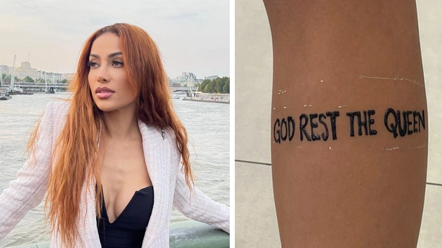 Woman pays tribute to Her Majesty by getting ‘God rest the Queen’ tattooed on her leg