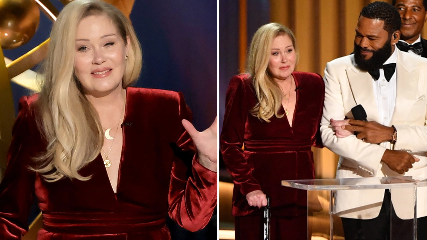 Christina Applegate breaks down as she receives standing ovation after opening up on MS condition