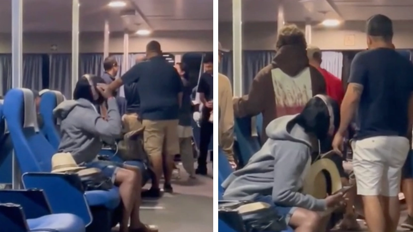 Ferry passengers defend mum and her crying baby after man shouts at them