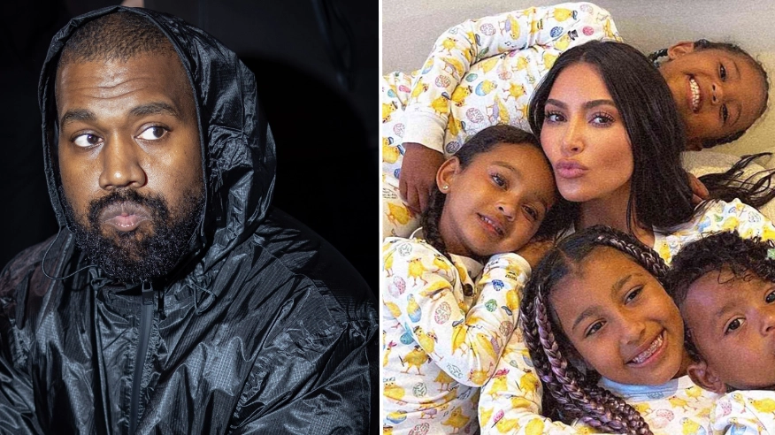 Kanye West seen with kids for first time since Kim Kardashian made 'single parenting' admission