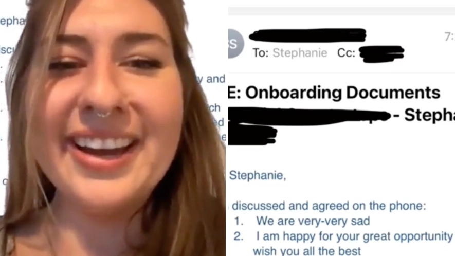 Woman reveals 'green flag' email company sent after she declined job offer