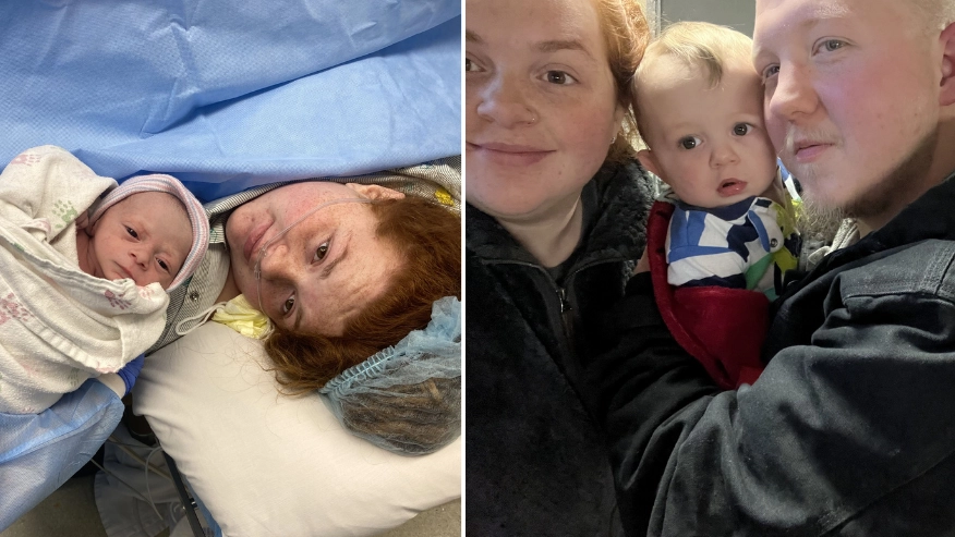 Nurse unexpectedly gives birth just two days after her boyfriend 'wished they had a baby'