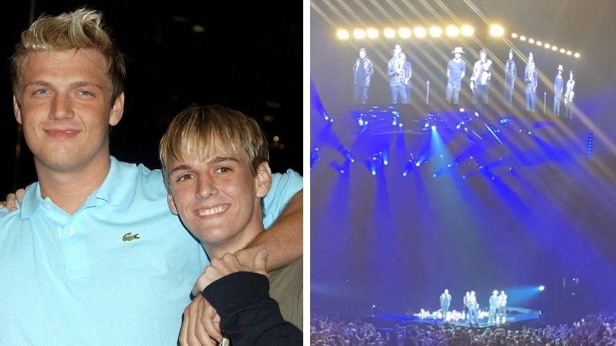 Nick Carter breaks down in tears on stage after brother Aaron's death