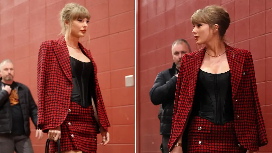 Taylor Swift’s bodyguard screams at photographers as she arrives to support Travis Kelce in Chiefs game