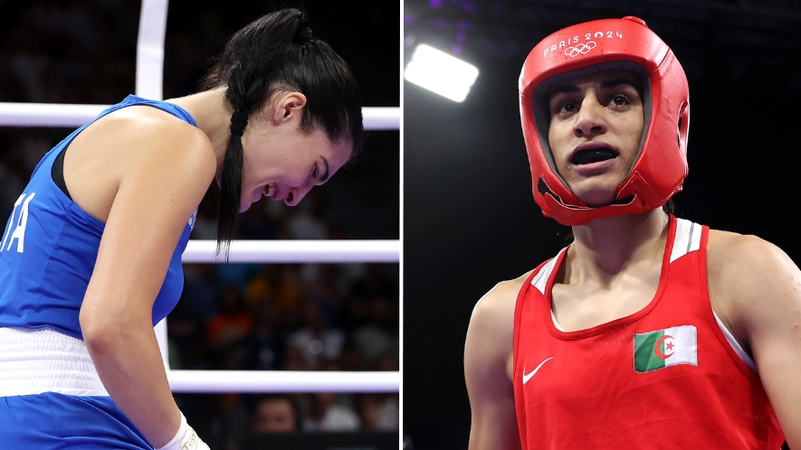 Boxer breaks down in tears and ends fight with opponent after 46 seconds amid gender controversy 