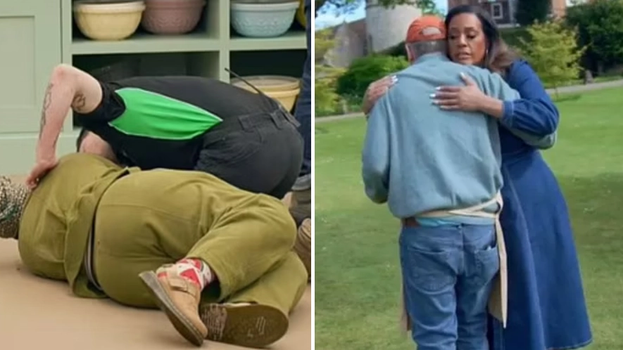 Great British Bake Off descends into 'chaos' as two contestants fall to the floor and another quits
