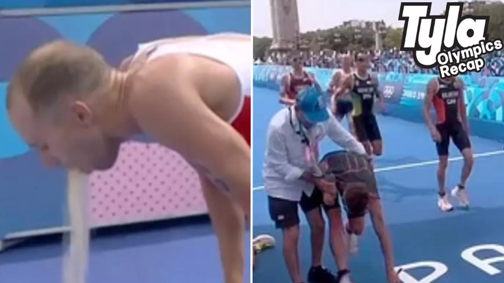 Gross moment Olympic athlete suddenly threw up live on air after swimming in Seine
