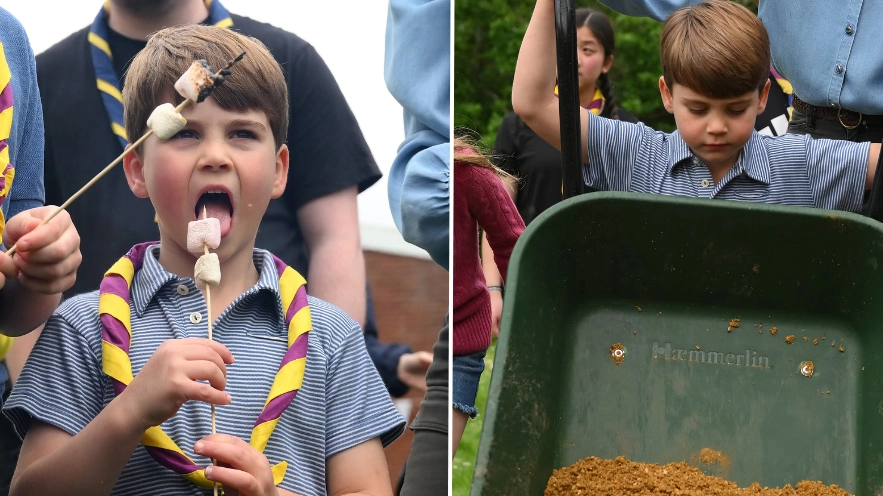 Prince Louis makes up for coronation concert absence as he delights fans on scout duty