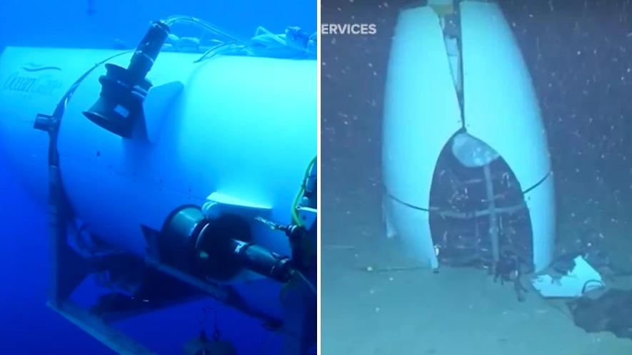 First footage of destroyed Titan sub has been released just days after final words from crew were revealed