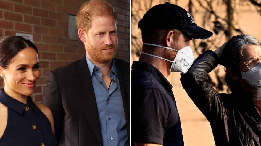 Prince Harry sparks concern after royal expert spots key 'issue' with his behaviour next to Meghan Markle