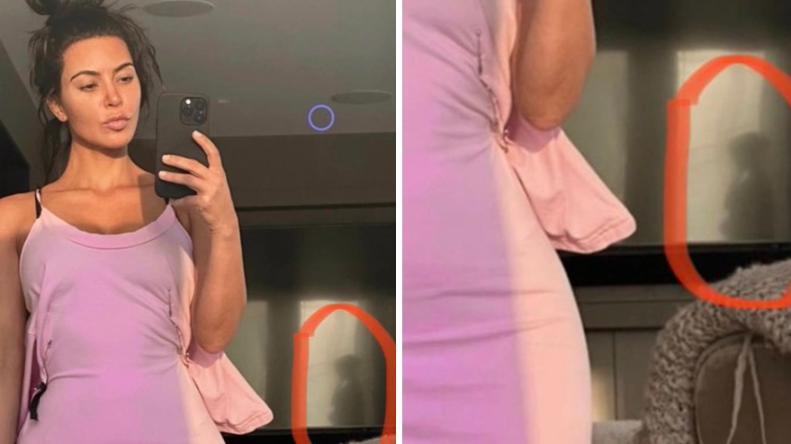Kim Kardashian spooked after seeing woman’s shadow in the background of her selfie