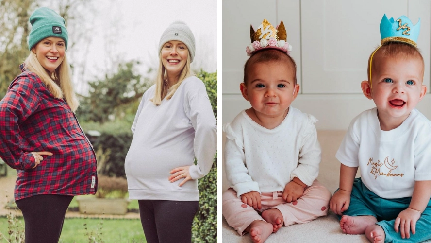 Pregnant twin sisters have their babies just days apart in the same hospital