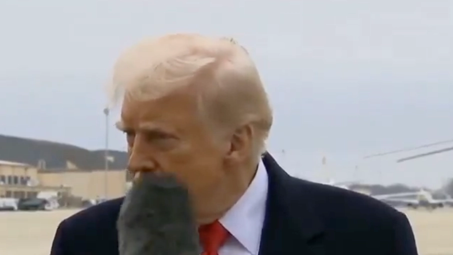 Donald Trump has seven-word response to being hit in the face with boom mic during awkward interview