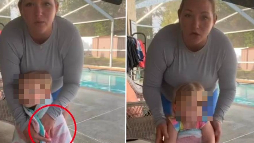 Swimming instructor warns parents not to put towel around children's shoulders
