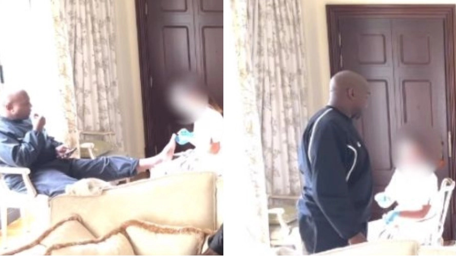 Kanye West caught on camera abruptly stopping pedicure after being hurt by nail tech