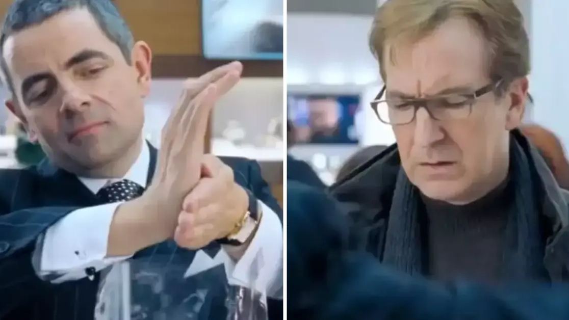 There's a hidden reason why Love Actually star Rowan Atkinson took so long to wrap necklace