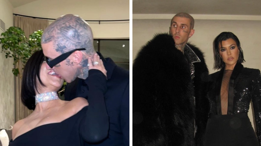 Kourtney Kardashian explains why she always tongue kisses Travis Barker in public
