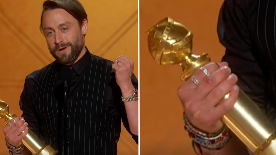 Why Kieran Culkin wears stack of bracelets after fans spot him wearing them at Golden Globes
