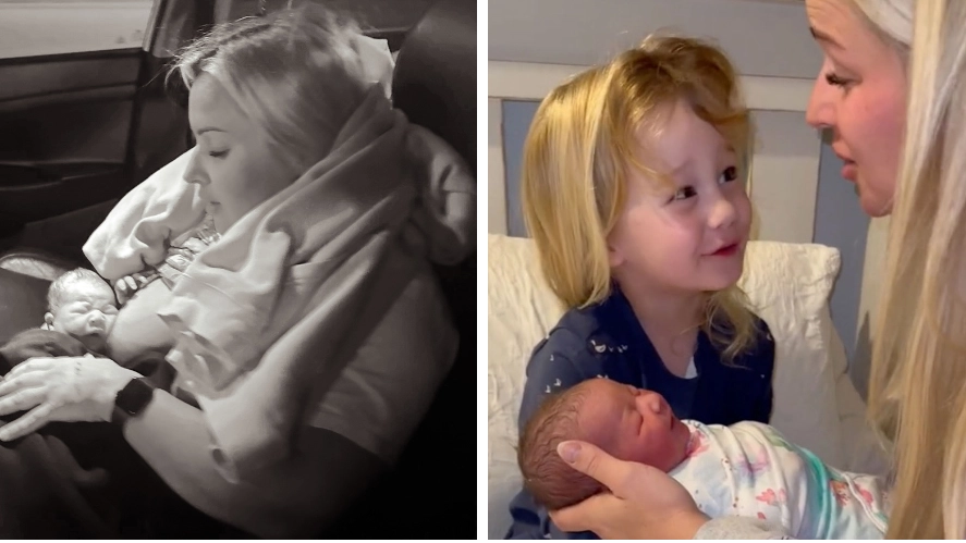 Woman who gave birth in car on side of the road says her baby was out in four pushes