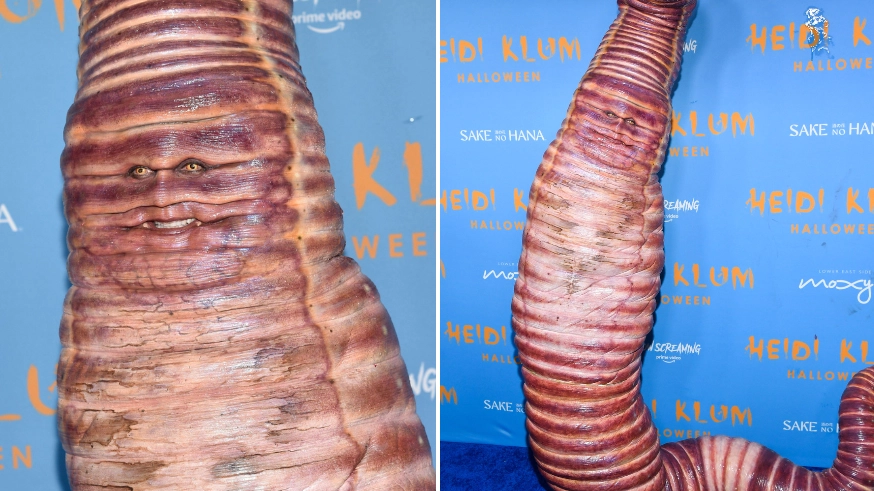 Heidi Klum wears most bizarre Halloween costume to date as she becomes massive worm