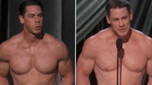 Viewers left stunned after John Cena turns up naked on stage at Oscars