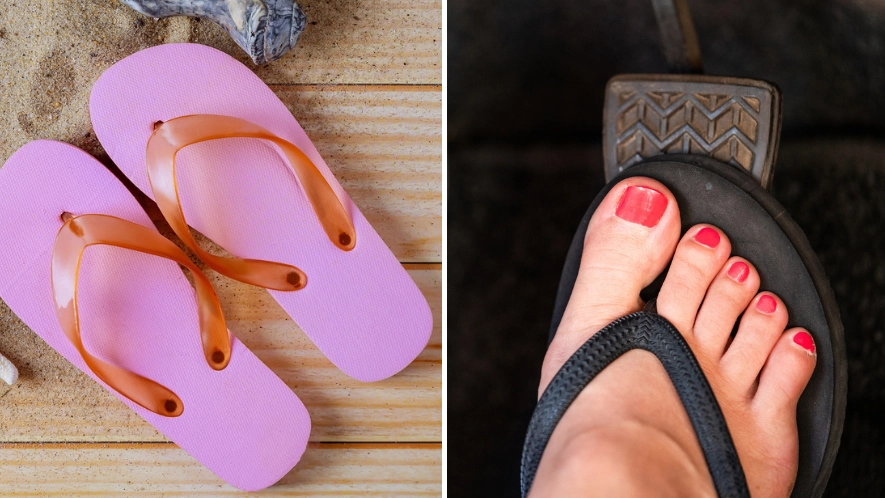 Driving in flip-flops could see you fined up to £5,000 this summer