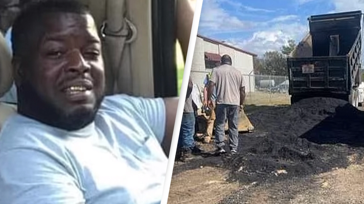 Man dies after truck full of hot asphalt unloaded on top of him