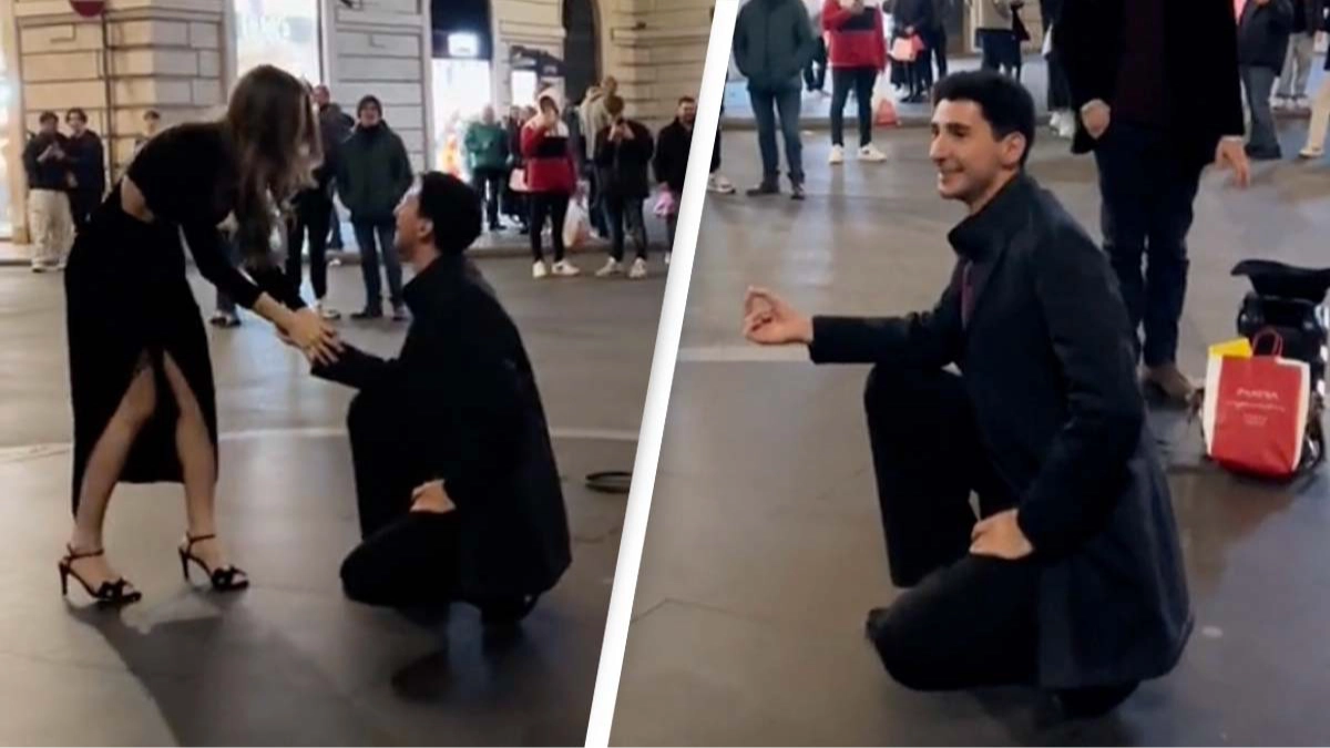 Mortifying moment tourist's marriage proposal in Rome goes horribly wrong