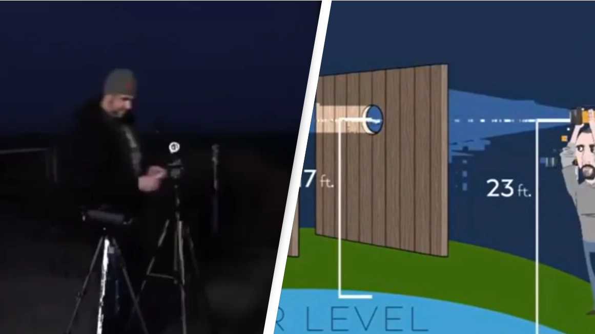 Flat-Earther's Experiment To Prove Earth Is Flat Accidentally Proves Earth Is Round