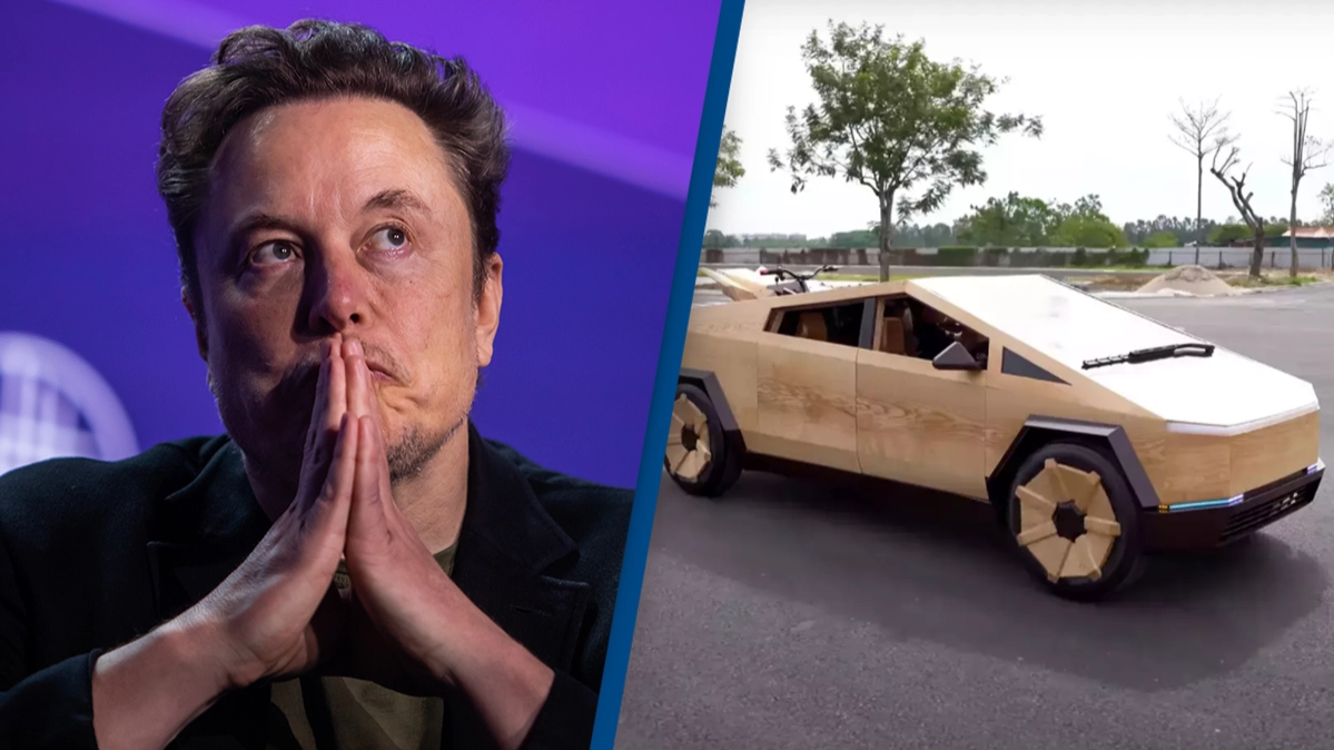 Elon Musk responds to man who built fully functional Cybertruck out of wood for $15,000
