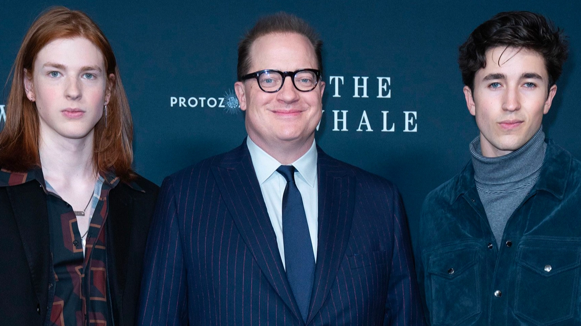 Brendan Fraser makes rare appearance with his two sons