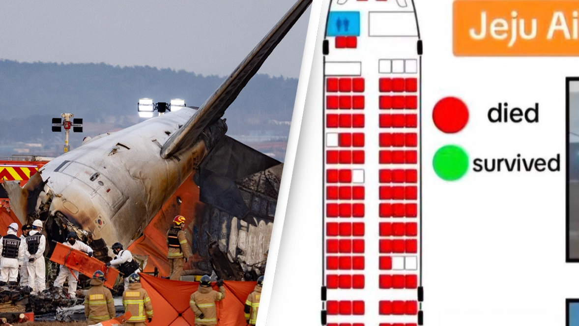 Shocking seating plan shows location of passengers who survived Jeju Air crash that killed 176 people