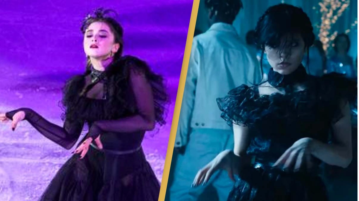 Figure skater performs Jenna Ortega's iconic Wednesday dance in national championships