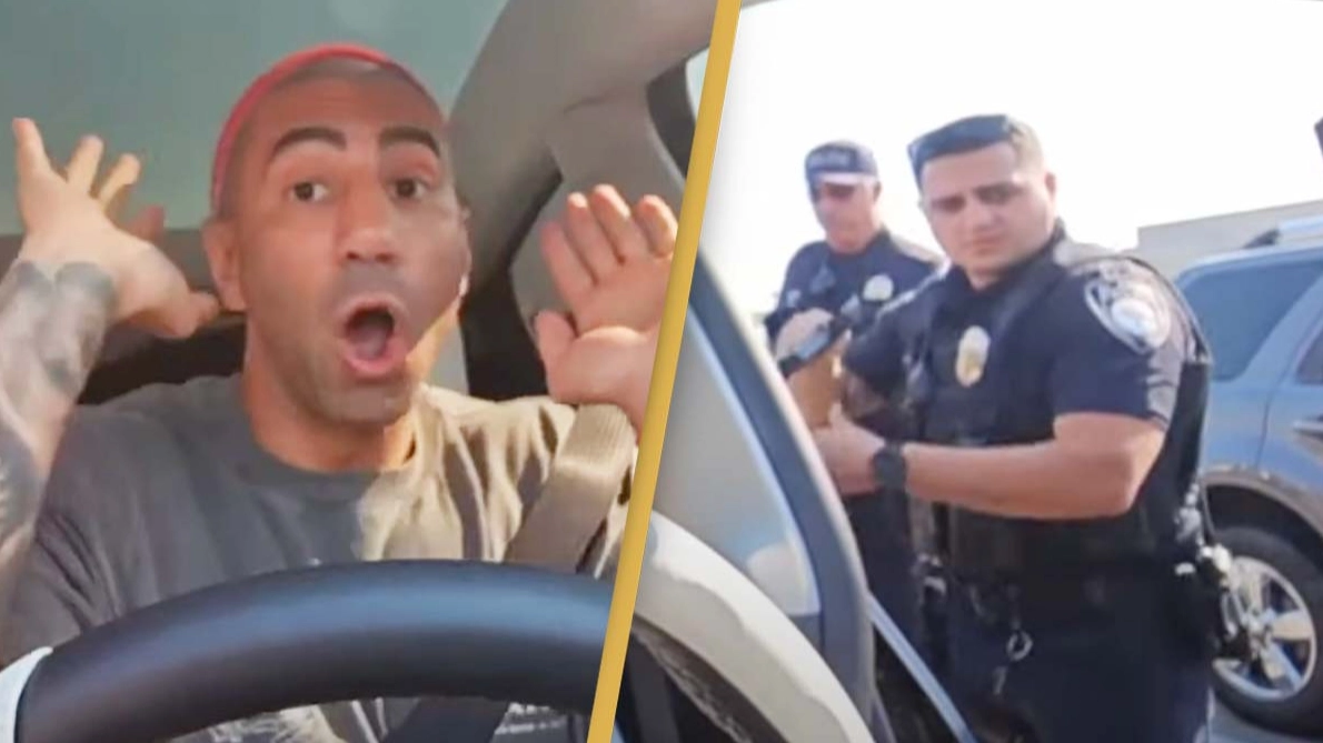 Terrifying moment streamer is swatted in middle of parking lot