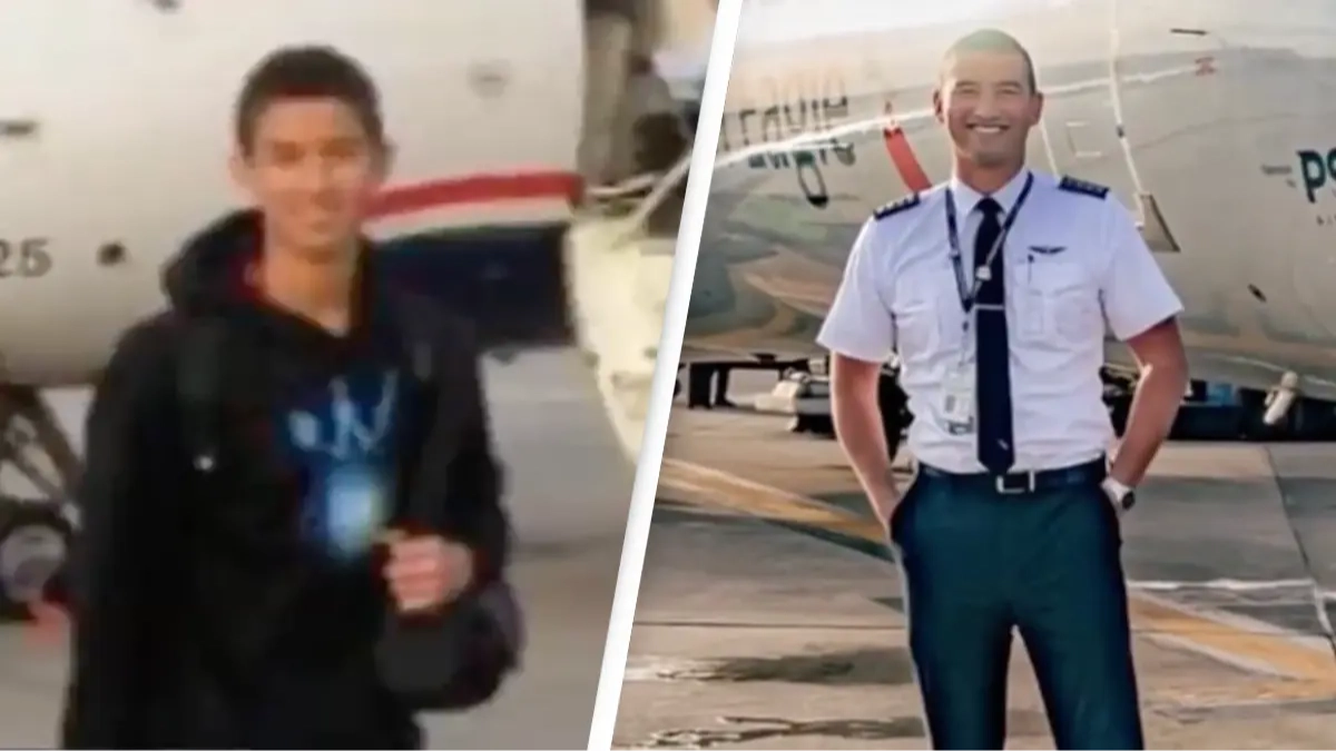 Pilot shocked to find plane he is flying is the exact same one he posed with as a teen