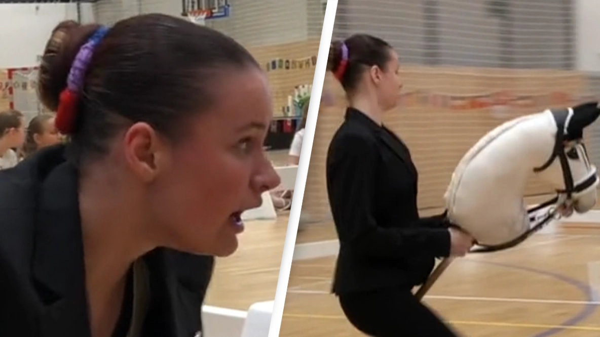 Hobby horsing athlete shows her 'whole body burning with pain' after routine as she hits back against criticism