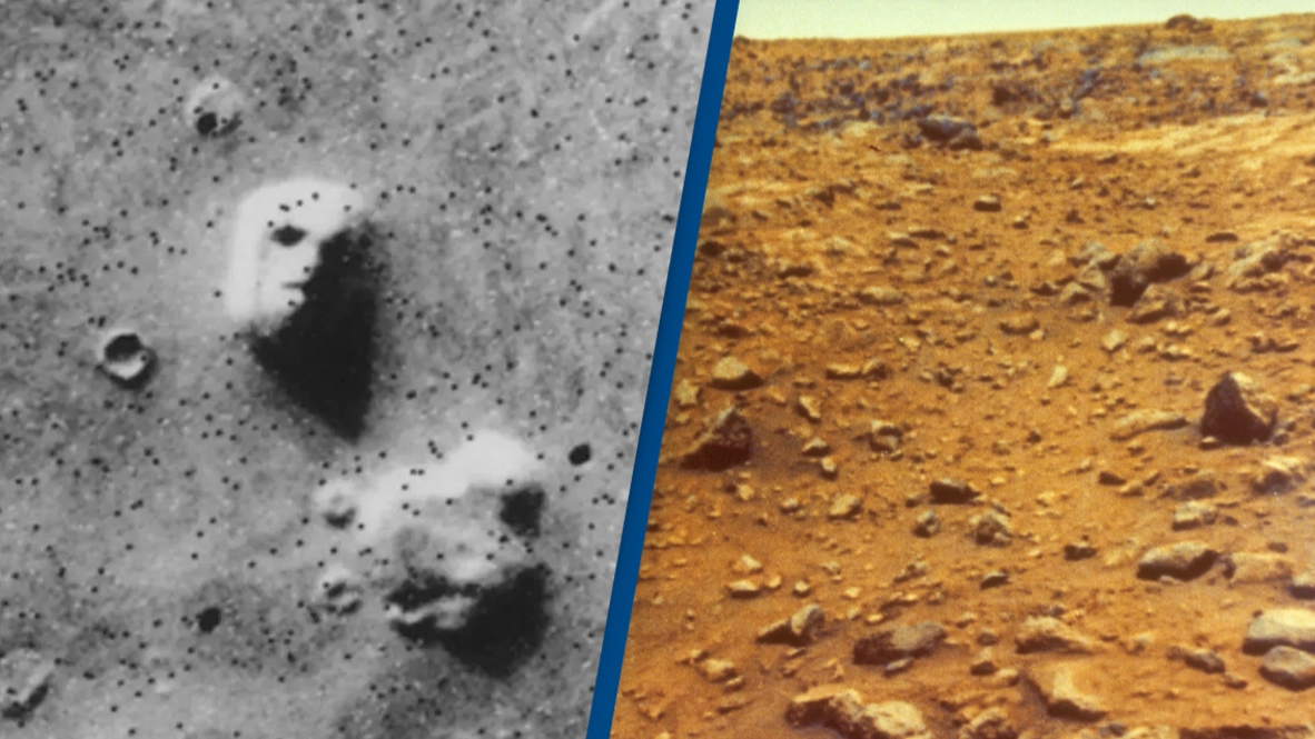 First spacecraft to land on Mars captured chilling 'human face' people think is proof of other lifeforms