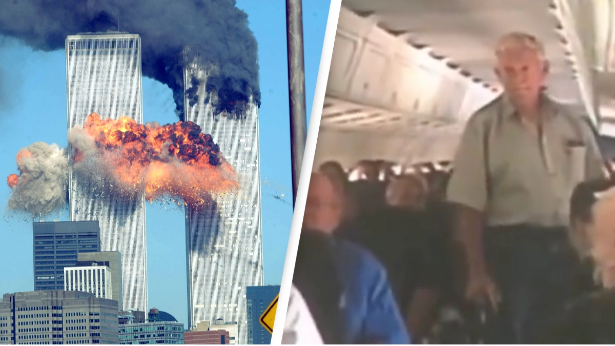 Shocking video shows plane passengers' chilling reaction to first hearing of the 9/11 terrorist attacks