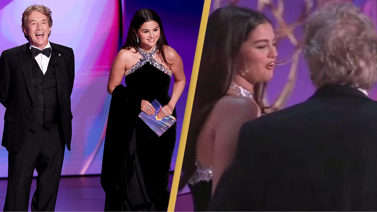 Fans losing it after realizing what Martin Short said to Selena Gomez as they walked on stage at Emmys