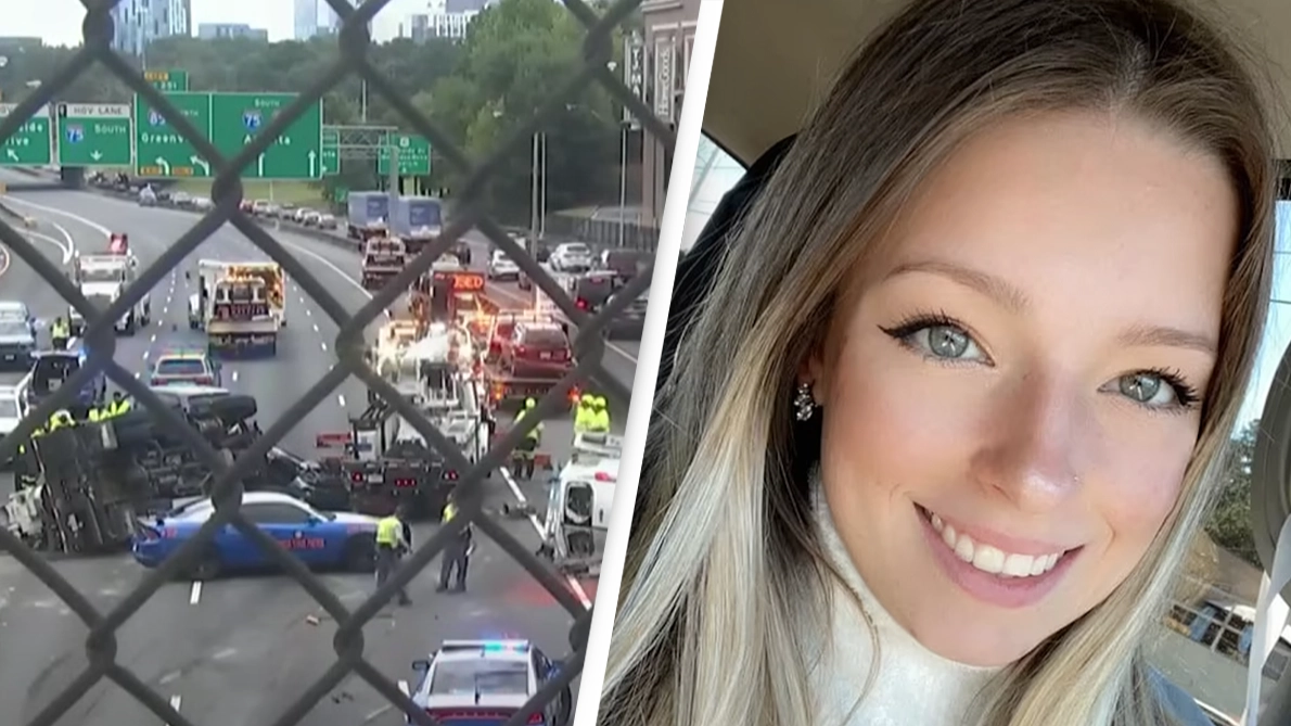 Woman dies in seven-car pile-up just days before her 25th birthday as boyfriend's left fighting for his life 