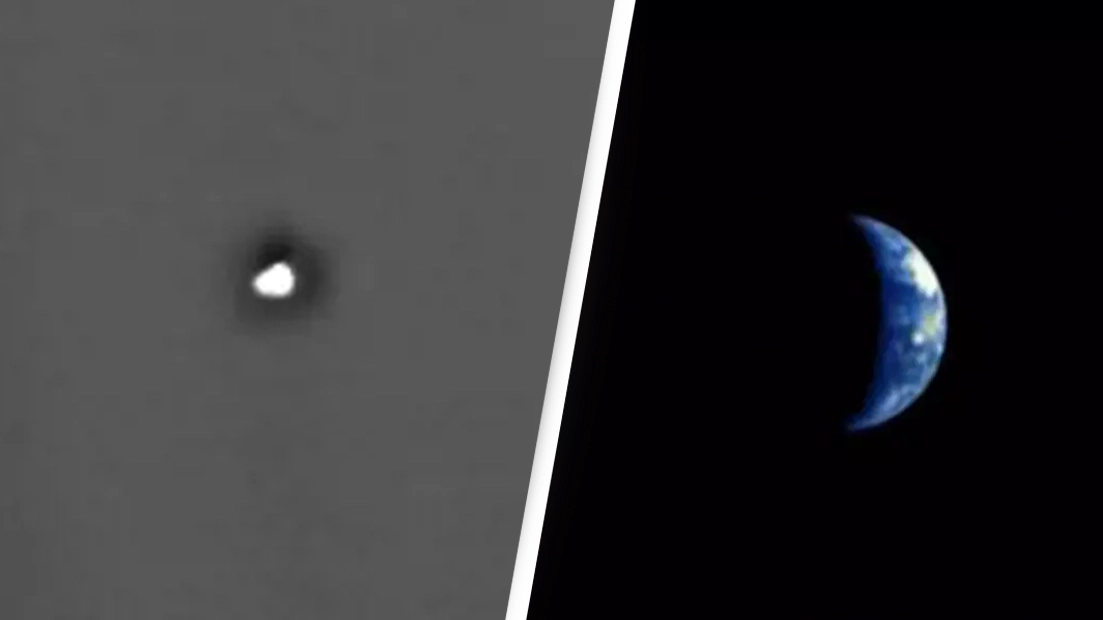 Orbiter takes rare picture of Earth 180,000,000 miles away on Mars