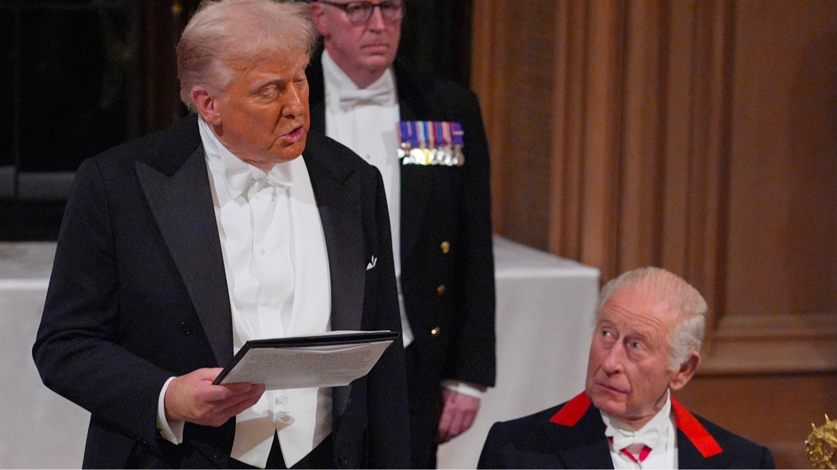 Trump branded a 'national embarrassment' over speech about his state visit during royal dinner