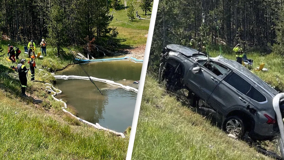 Five tourists hospitalized after crashing into 'hot acidic lake' in Yellowstone