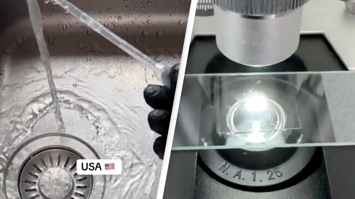 Footage shows the horrifying difference between tap water in the UK and US